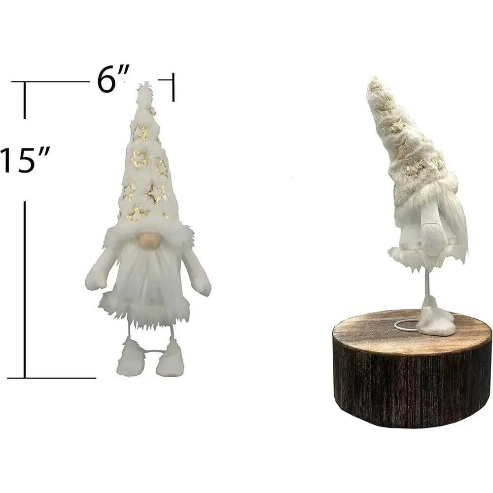 Christmas Gnome Nordic Nisse 15 Inch Xmas Plush Swedish Scandinavian White Gnome
